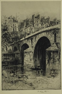 Lot 224 - E. Hedley FITTON (1859-1929), etching of Pont Marie, Paris, signed in pencil, framed and glazed