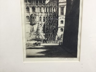 Lot 221 - William Douglas MACLEOD (1892-1963),  two etchings - Chateau Blois and Quai Vert, signed in pencil, framed and glazed