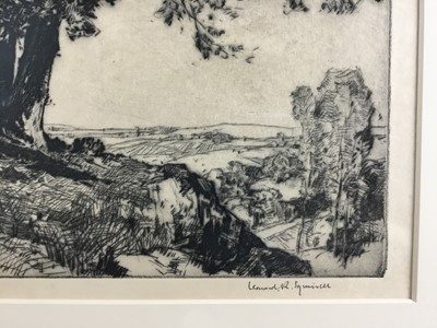 Lot 219 - Leonard Russell Squirrell (1893-1979), etching - A Sunny Hillside, signed in pencil, framed and glazed