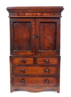 Lot 713 - Victorian mahogany miniature press on chest...