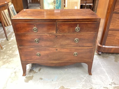 Lot 1172 - Regency mahogany chest of two short and three long drawers