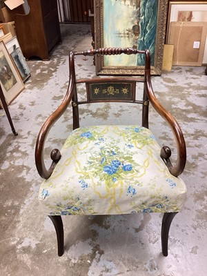 Lot 1179 - Regency mahogany open elbow chair