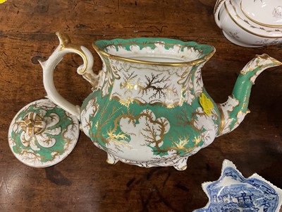 Lot 168 - Rockingham teapot, another teapot and other 19th century ceramics