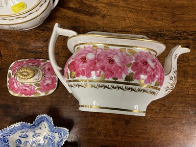 Lot 168 - Rockingham teapot, another teapot and other 19th century ceramics
