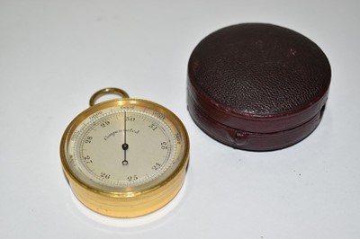 Lot 2415 - Early 20th century pocket barometer in case