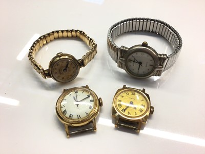 Lot 812 - 9ct gold cased Yeoman wristwatch on expandable plated bracelet, together with three other watches (4)