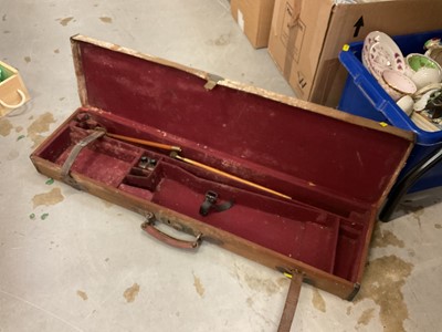 Lot 504 - Old canvas covered gun case