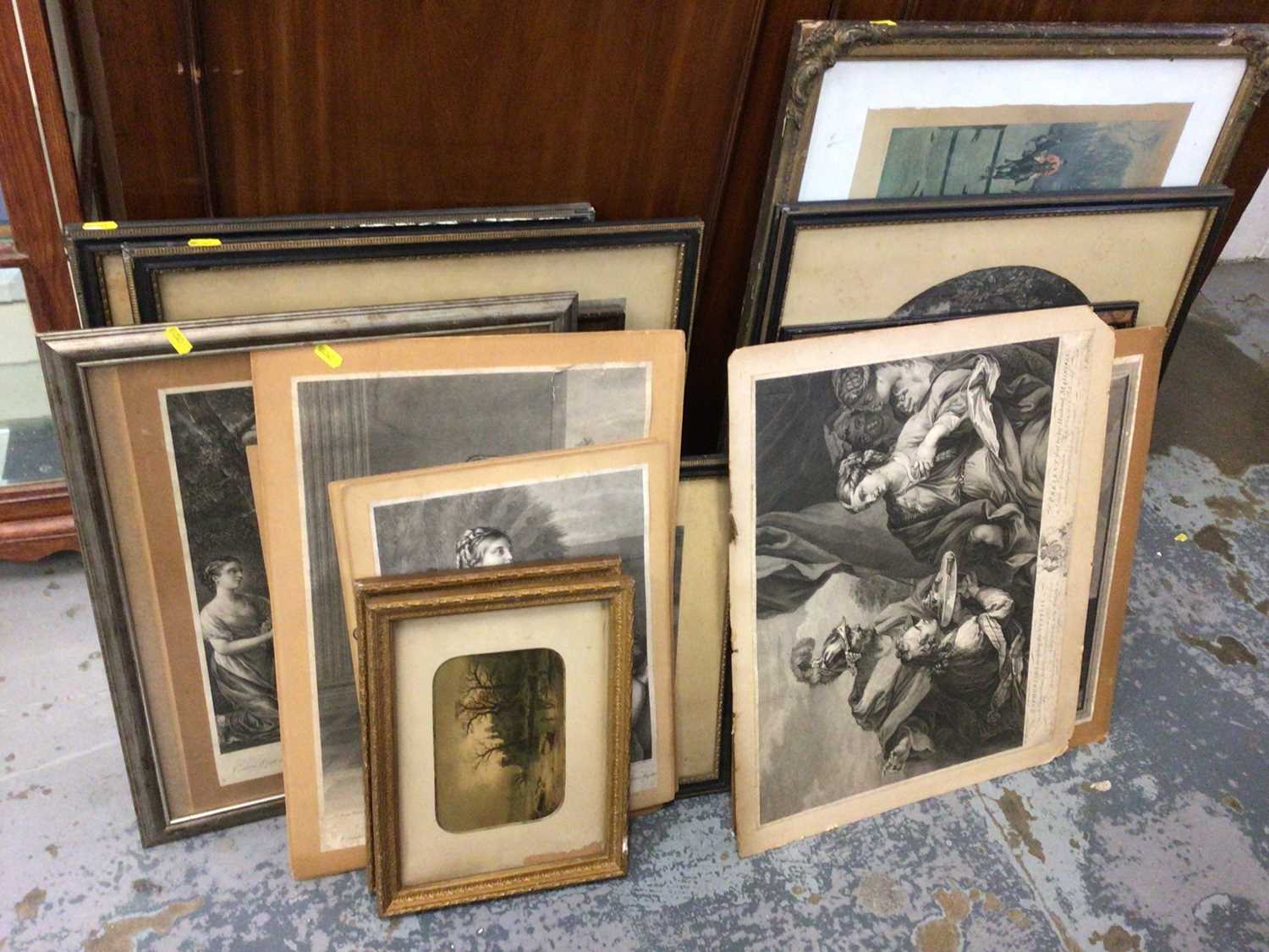 Lot 146 - Group of 18th century and later prints, some framed