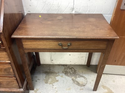 Lot 1088 - 19th century mahogany side table with single drawer on square legs, 73cm wide, 42.5cm deep, 71.5cm high