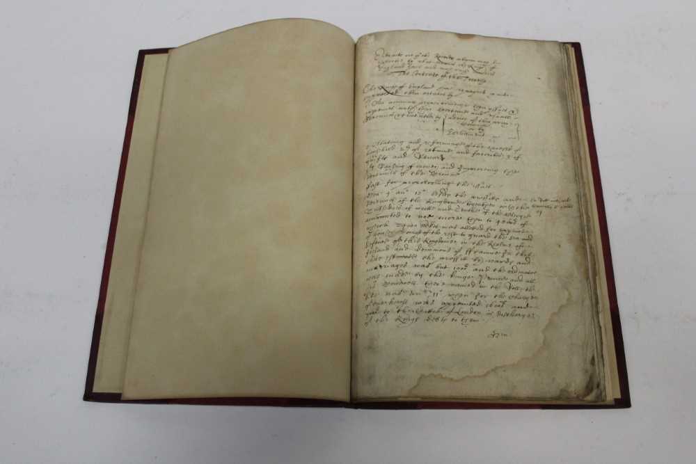 Lot 1694 - 17th century manuscript in 19th century binding ' Royal Revenue- Sir Robert Cotton 1642