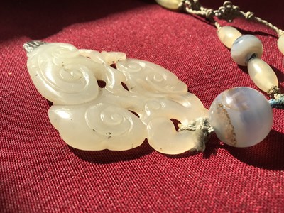 Lot 488 - Antique Chinese jade necklace