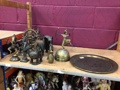 Lot 720 - Lot Indian bronze deity figures and other metalware