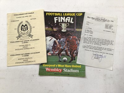 Lot 1438 - Two boxes of football programmes and other ephemera, including Ipswich and West Ham