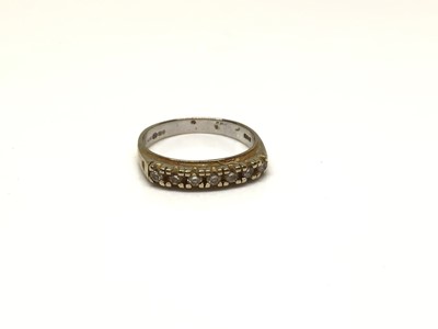 Lot 152 - 18ct gold diamond seven stone half eternity ring, size M