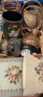 Lot 159 - Miscellaneous items including baskets, textiles metalwares etc.