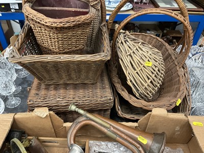 Lot 159 - Miscellaneous items including baskets, textiles metalwares etc.