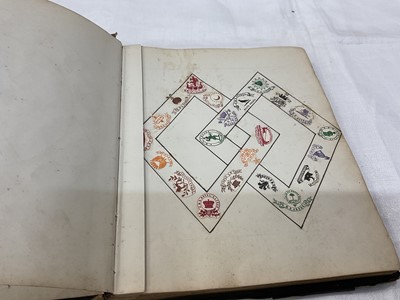 Lot 1771 - Victorian scrapbook decorated with letterhead crests