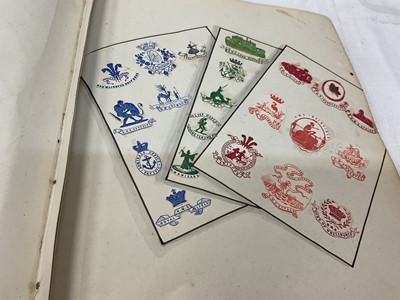 Lot 1771 - Victorian scrapbook decorated with letterhead crests