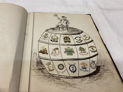 Lot 1771 - Victorian scrapbook decorated with letterhead crests