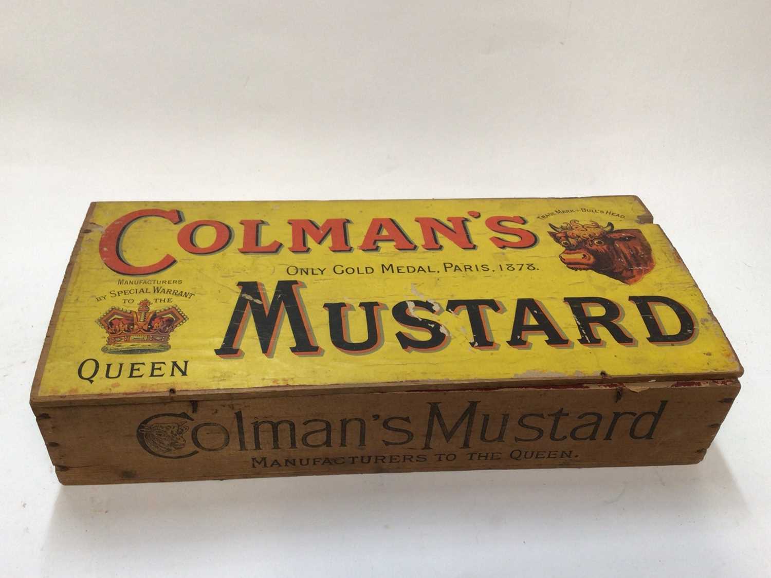 Lot 2447 - Victorian Colman's mustard pine box containing fretworking saws and other tools