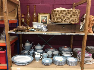 Lot 685 - China and sundries, including a Royal Doulton Reflection pattern service, a Stetson in box, etc