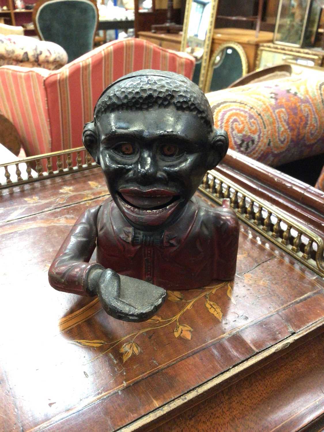 Lot 691 - Antique Little Joe Bank cast iron novelty money box