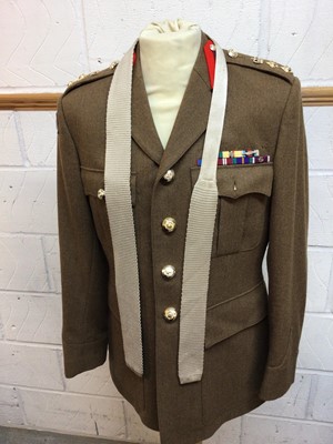 Lot 636 - General Staff Service Dress in Colonels' rank with gorgets, wings, and medal ribbons plus ie