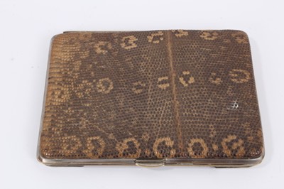 Lot 847 - Snake skin wallet with silver mounts (London 1903) 14cm x 10.5cm