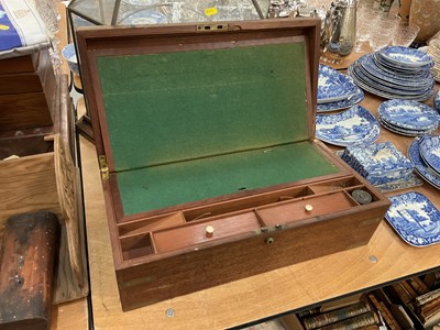 Lot 410 - 19th century mahogany brass bound writing slope.