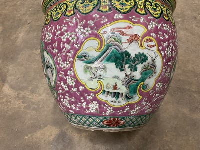 Lot 203 - Late 19th / early 20th century Chinese famille rose fish bowl