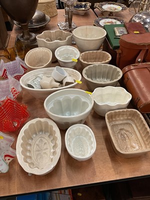 Lot 435 - Collection of Victorian and later pottery jelly moulds.