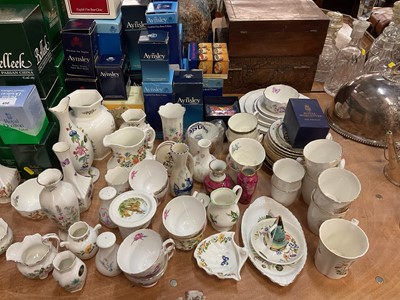 Lot 450 - Collection of Belleek vases and other items together with Aynsley and other china, some with original boxes.