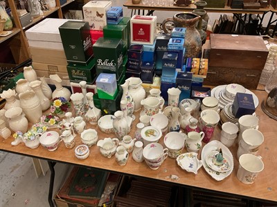 Lot 450 - Collection of Belleek vases and other items together with Aynsley and other china, some with original boxes.