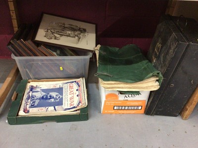 Lot 732 - Group of ephemera, including WW1 related, and a tin deeds box