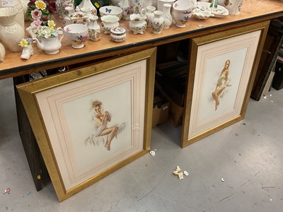 Lot 470 - Pair of limited edition prints of scantily clad ladies