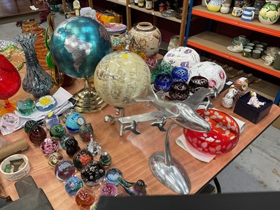 Lot 475 - Two world globes and a model of an aircraft (3)