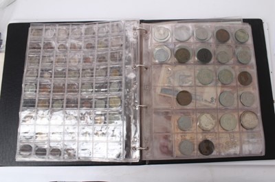 Lot 183 - World - Mixed coinage and banknotes contained in coin album to include Cuba silver Peso commemorating the birth of Jose Marti Centennial 1953