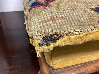 Lot 1214 - Victorian footstool with embroidered top