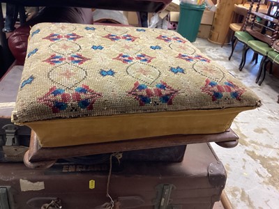 Lot 1214 - Victorian footstool with embroidered top