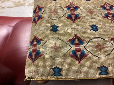 Lot 1214 - Victorian footstool with embroidered top