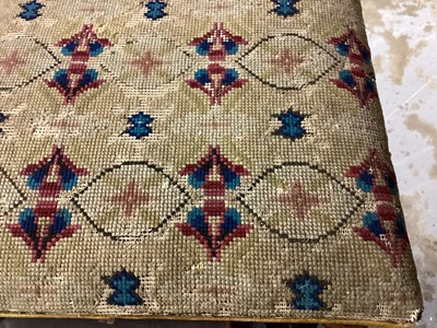 Lot 1214 - Victorian footstool with embroidered top