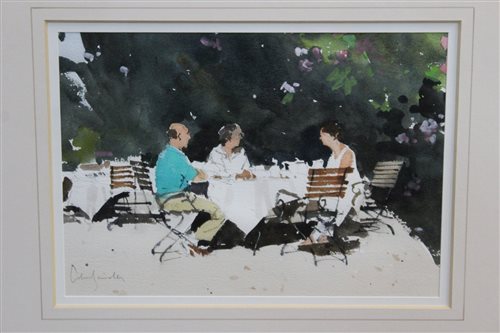 Lot 1100 - *John Yardley (b.1933) watercolour, figures...