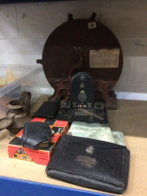 Lot 246 - Sundry items, including a knife cleaner, Masonic regalia, etc