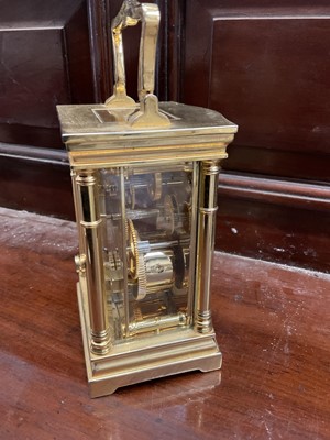 Lot 284 - Brass carriage clock by Dipple & Son of Norwich