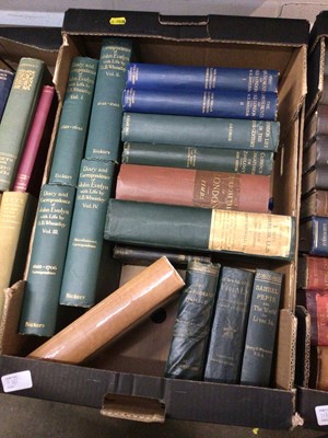 Lot 252 - Three boxes of books relating to Samuel Pepys, Johnson, Boswell and John Evelyn