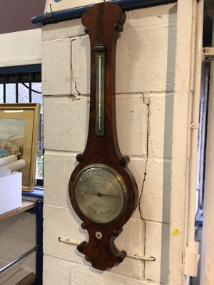 Lot 254 - A Bithray of London mahogany cased banjo barometer
