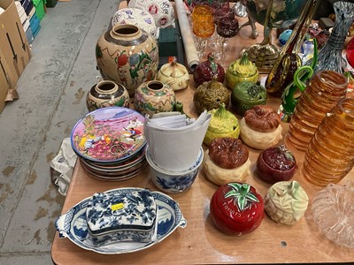 Lot 491 - Collection of Sylvac novelty kitchen jars, together with oriental ginger jars and other ceramics.