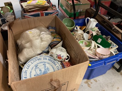 Lot 503 - Four boxes of assorted decorative china and glassware.