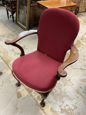 Lot 1235 - Georgian style mahogany open armchair