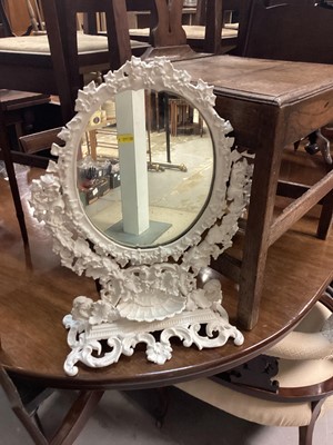 Lot 1232 - Cast iron framed table top mirror